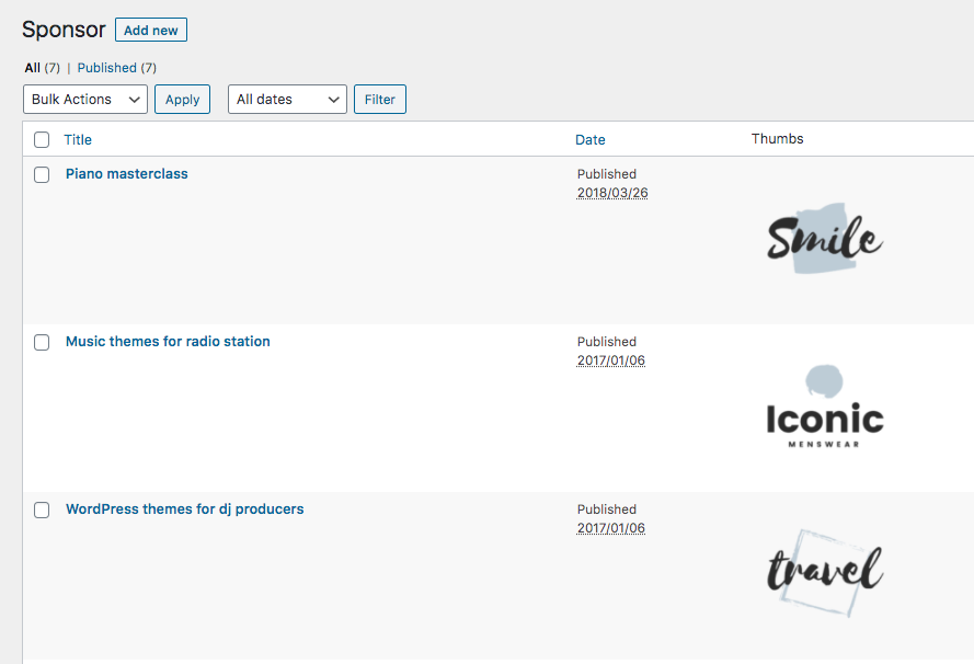 Radio station sponsors archive