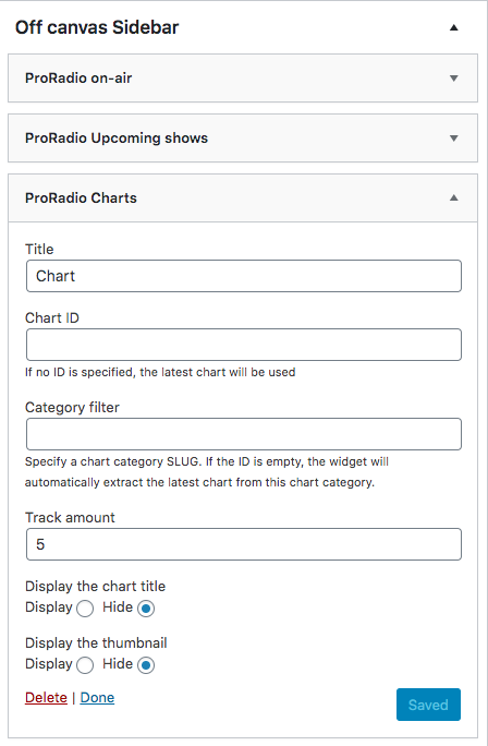 radio station wordpress theme off canvas widgets