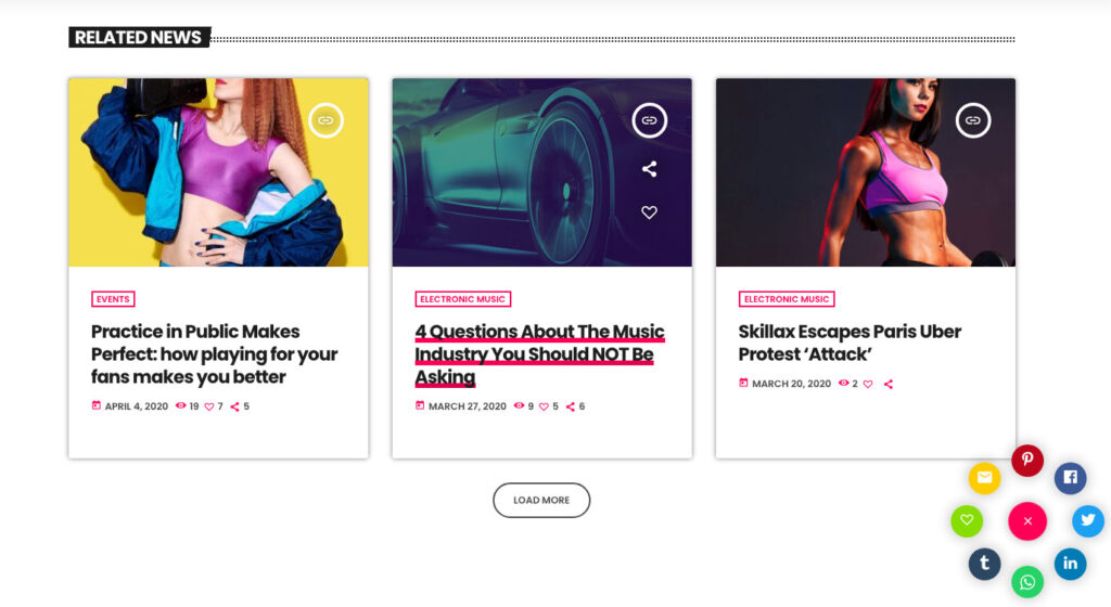 news blog posts related show page radio wordpress theme