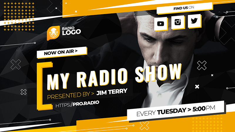 Facebook Story radio station free photoshop template radio show