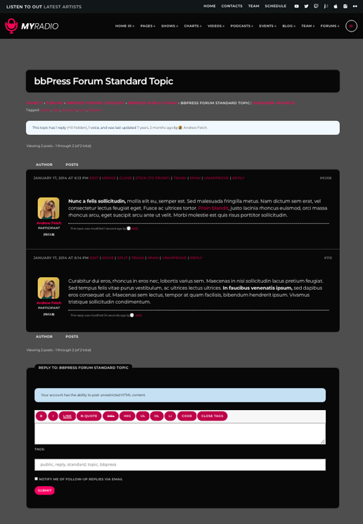 radio station website forum bbpress