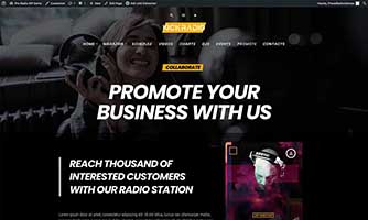 Demo 06 – Techno and trance radio template [Radio WordPress Theme demo] Promo