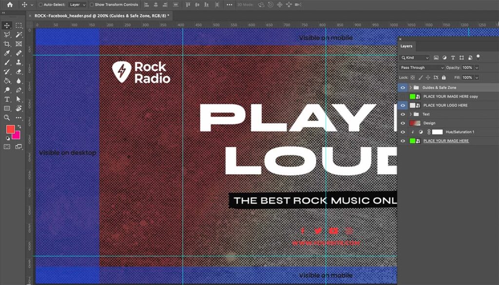 rock radio station template photoshop