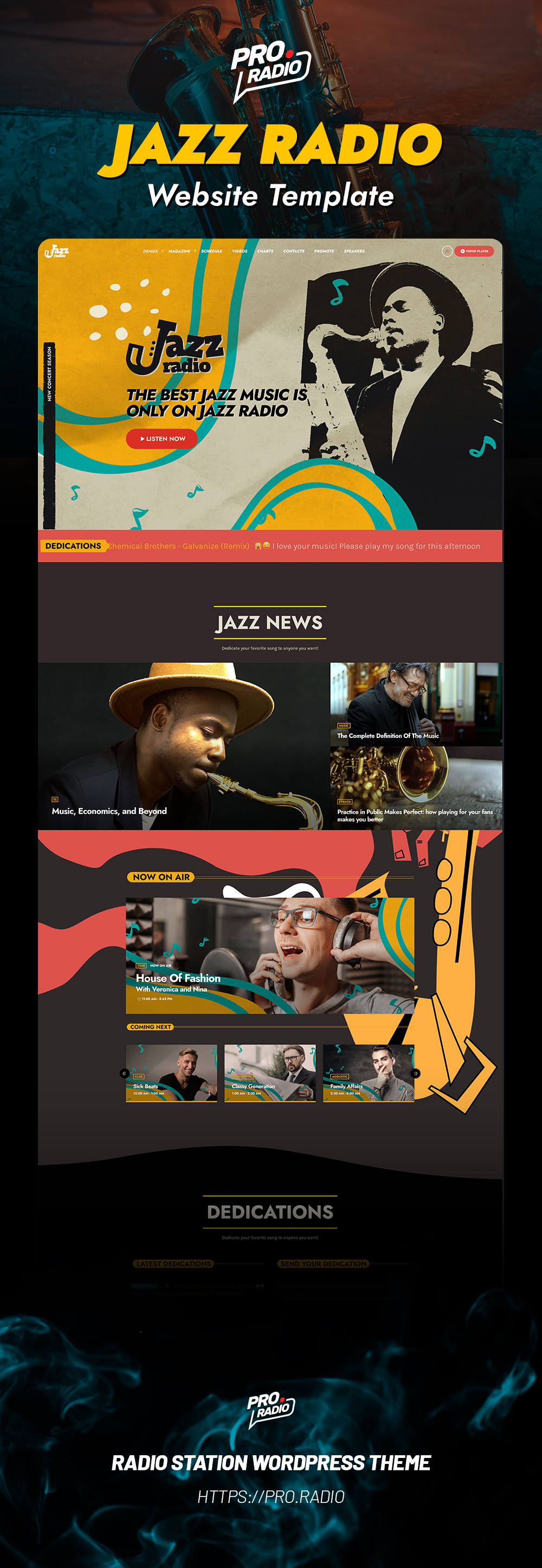 Jazz radio station website template webdesign