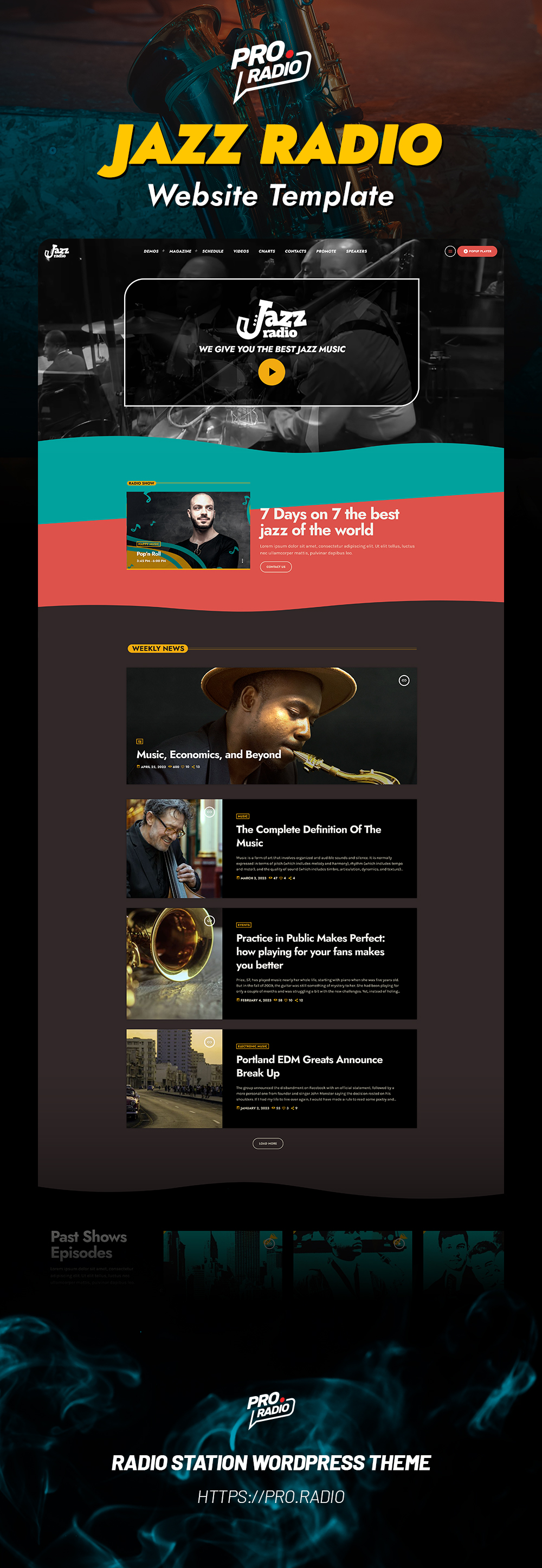 Jazz radio station website template webdesign