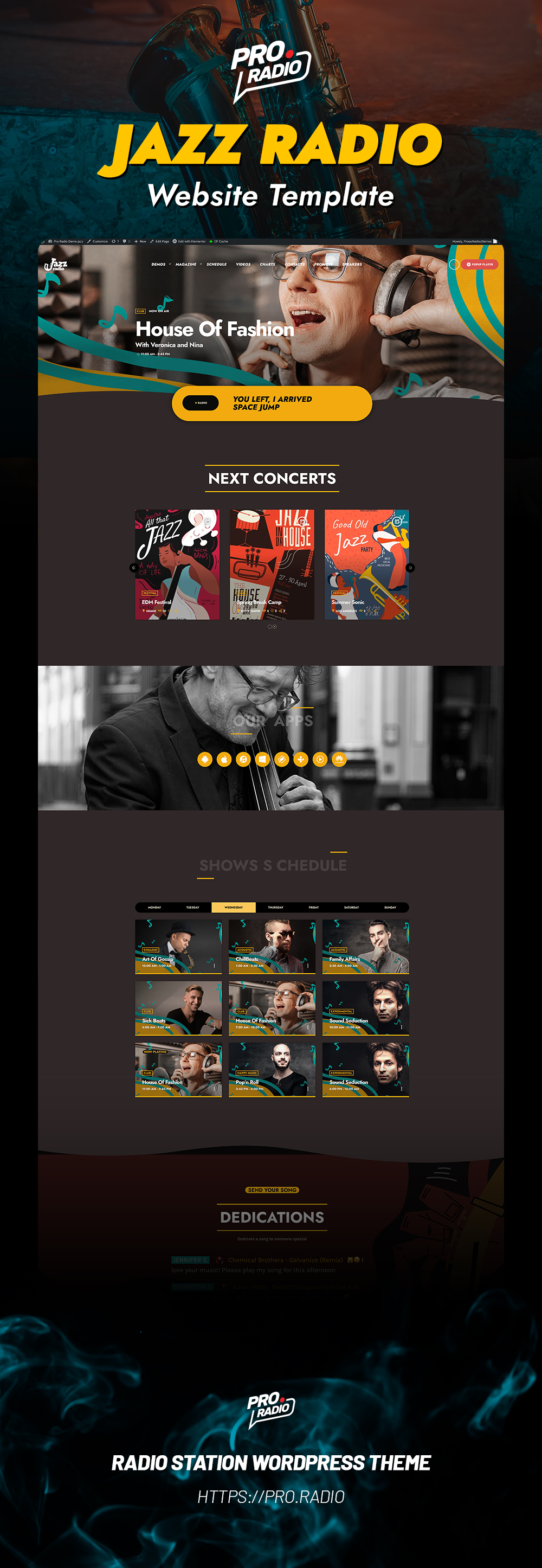 Jazz radio station website template webdesign