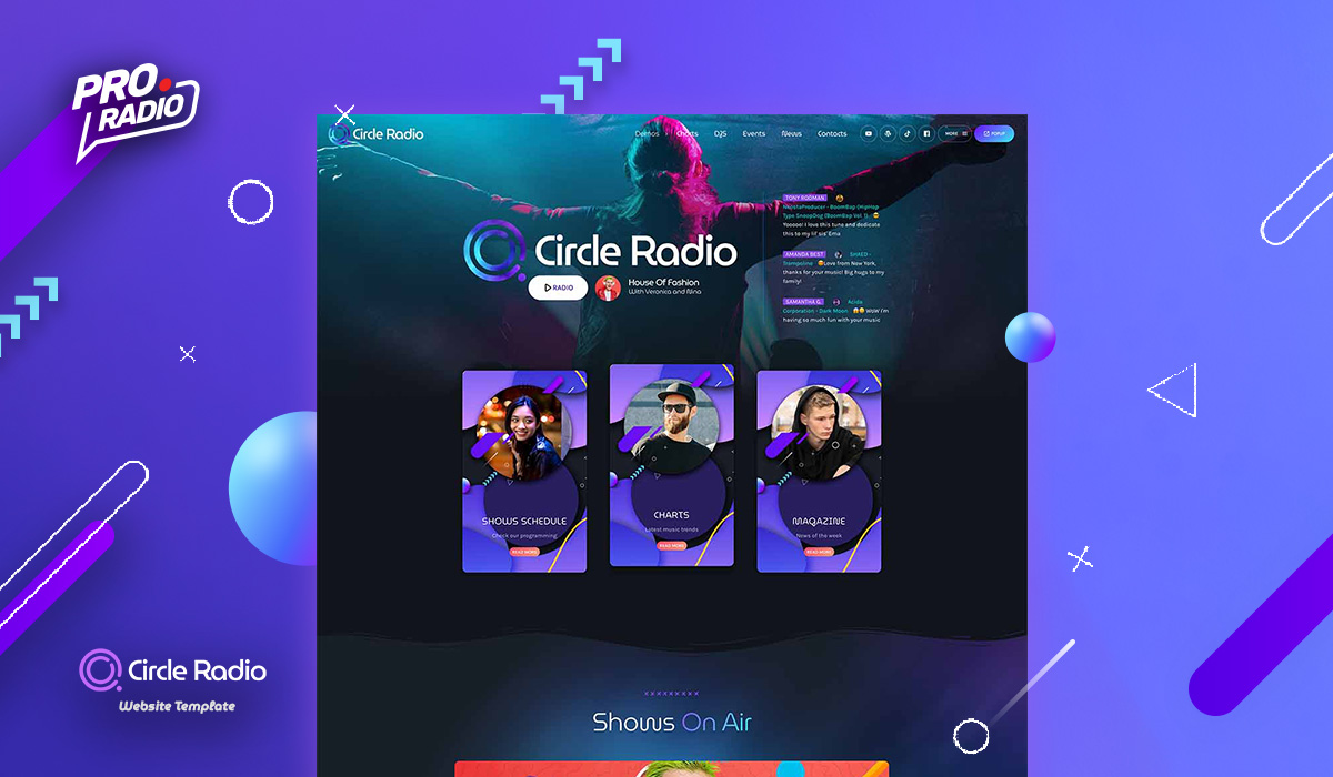 Radio station website template for pop radio