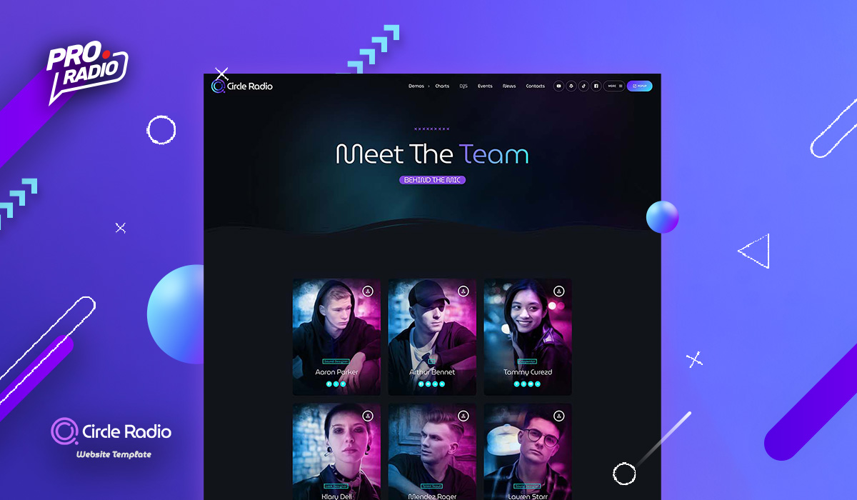 Radio station website template for pop radio