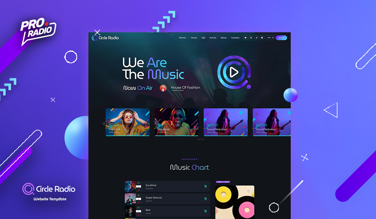 Radio station website template for pop radio