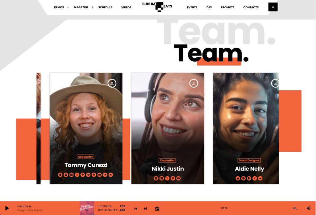 radio djs speakers website template wordpress