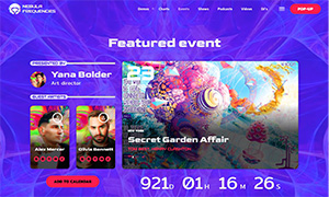Demo 27 – Nebula Frequencies – Trance Radio Website Template [Radio WordPress Theme demo] Events