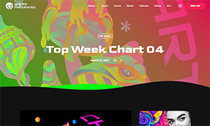 Demo 27 – Nebula Frequencies – Trance Radio Website Template [Radio WordPress Theme demo] Single Chart