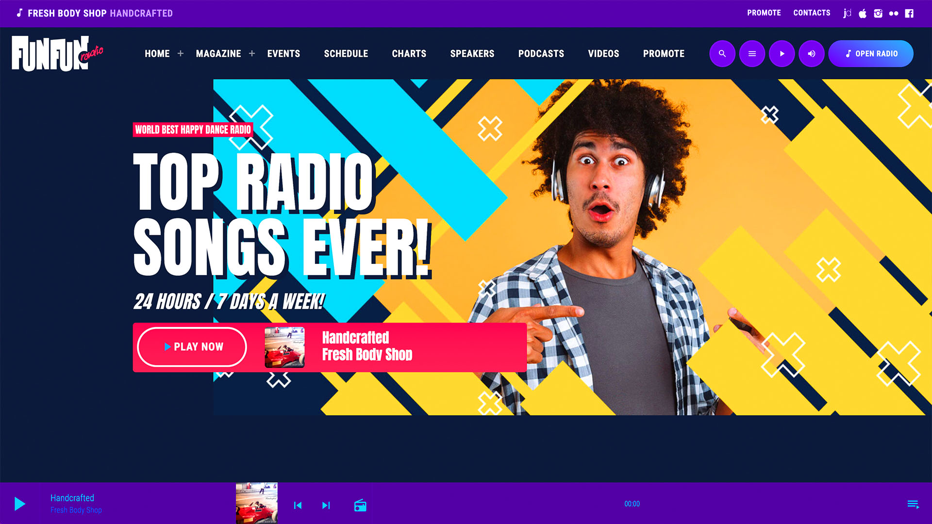 pro radio wordpress website template demo 02 homepage 2