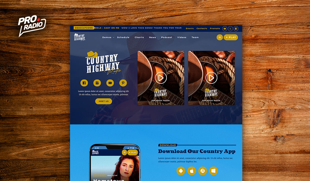 pro radio country music radio station template 03