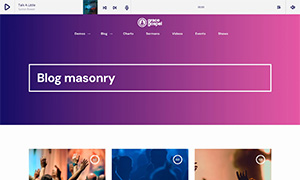 Demo 30 – Grace Gospel Radio Website Template [Radio WordPress Theme demo] Blog masonry