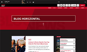 Demo 37 – Dark Beat Radio Website Template [Radio WordPress Theme demo] Blog horizontal