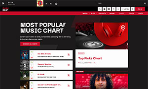 Demo 37 – Dark Beat Radio Website Template [Radio WordPress Theme demo] Charts