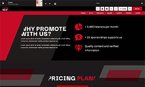 Demo 37 – Dark Beat Radio Website Template [Radio WordPress Theme demo] Promote
