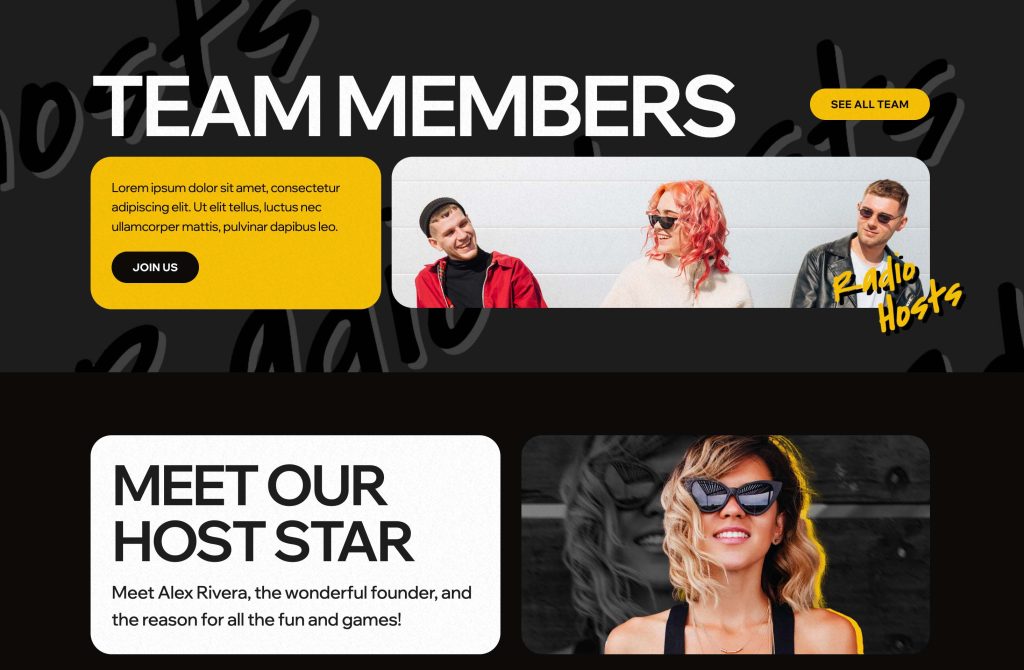 pro radio team members page demo 35