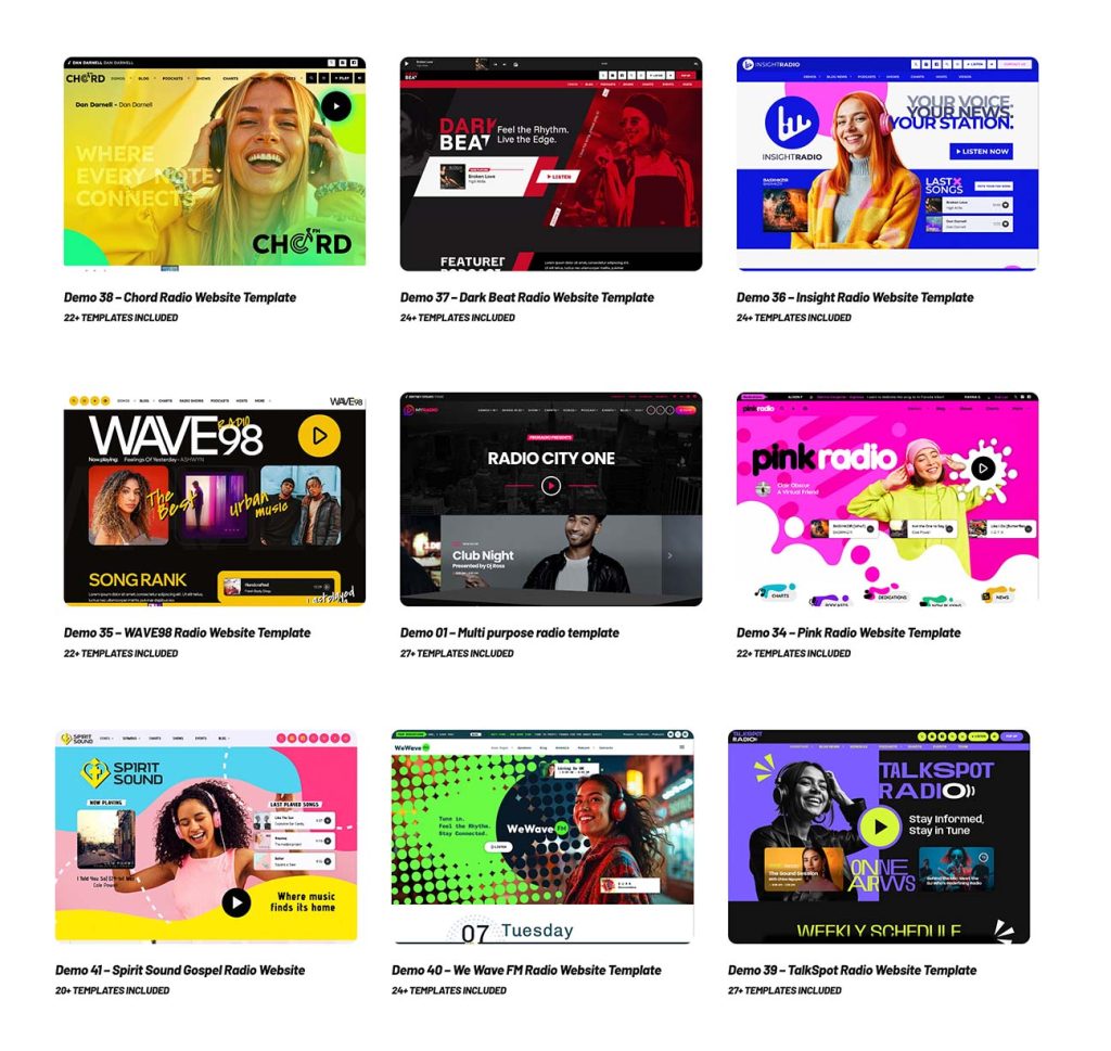 radio station demos pro radio website templates new demos