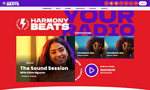 Demo 42 – Harmony Beats Radio Website Template [Radio WordPress Theme demo] Home 02
