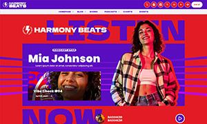 Demo 42 – Harmony Beats Radio Website Template [Radio WordPress Theme demo] Home 03