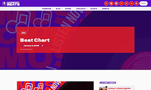 Demo 42 – Harmony Beats Radio Website Template [Radio WordPress Theme demo] Music chart template