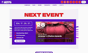 Demo 42 – Harmony Beats Radio Website Template [Radio WordPress Theme demo] Events