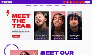 Demo 42 – Harmony Beats Radio Website Template [Radio WordPress Theme demo] Speakers and djs radio website template