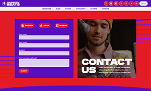 Demo 42 – Harmony Beats Radio Website Template [Radio WordPress Theme demo] Contacts