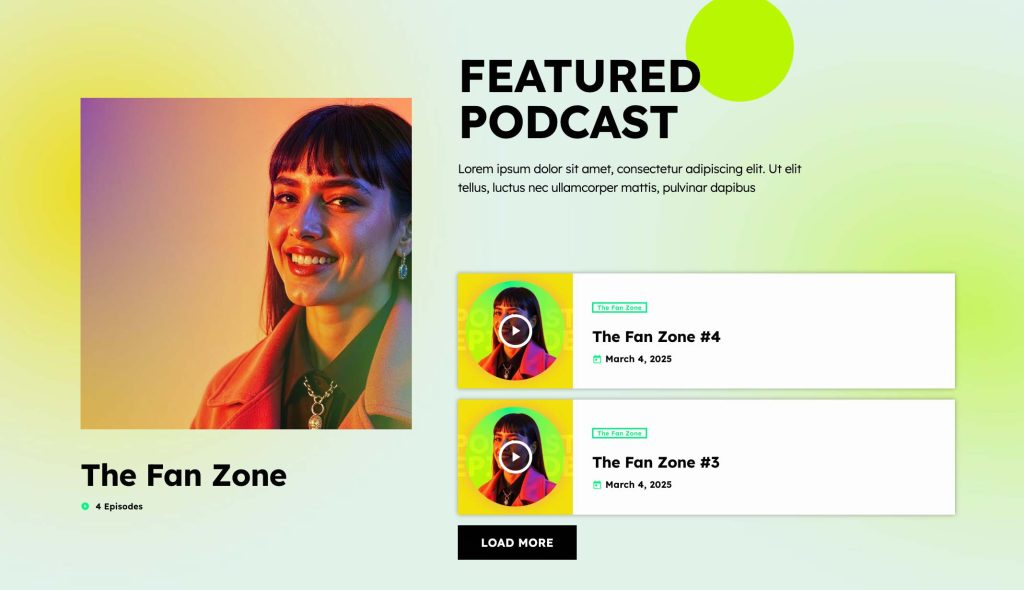 demo 38 featured podcast section