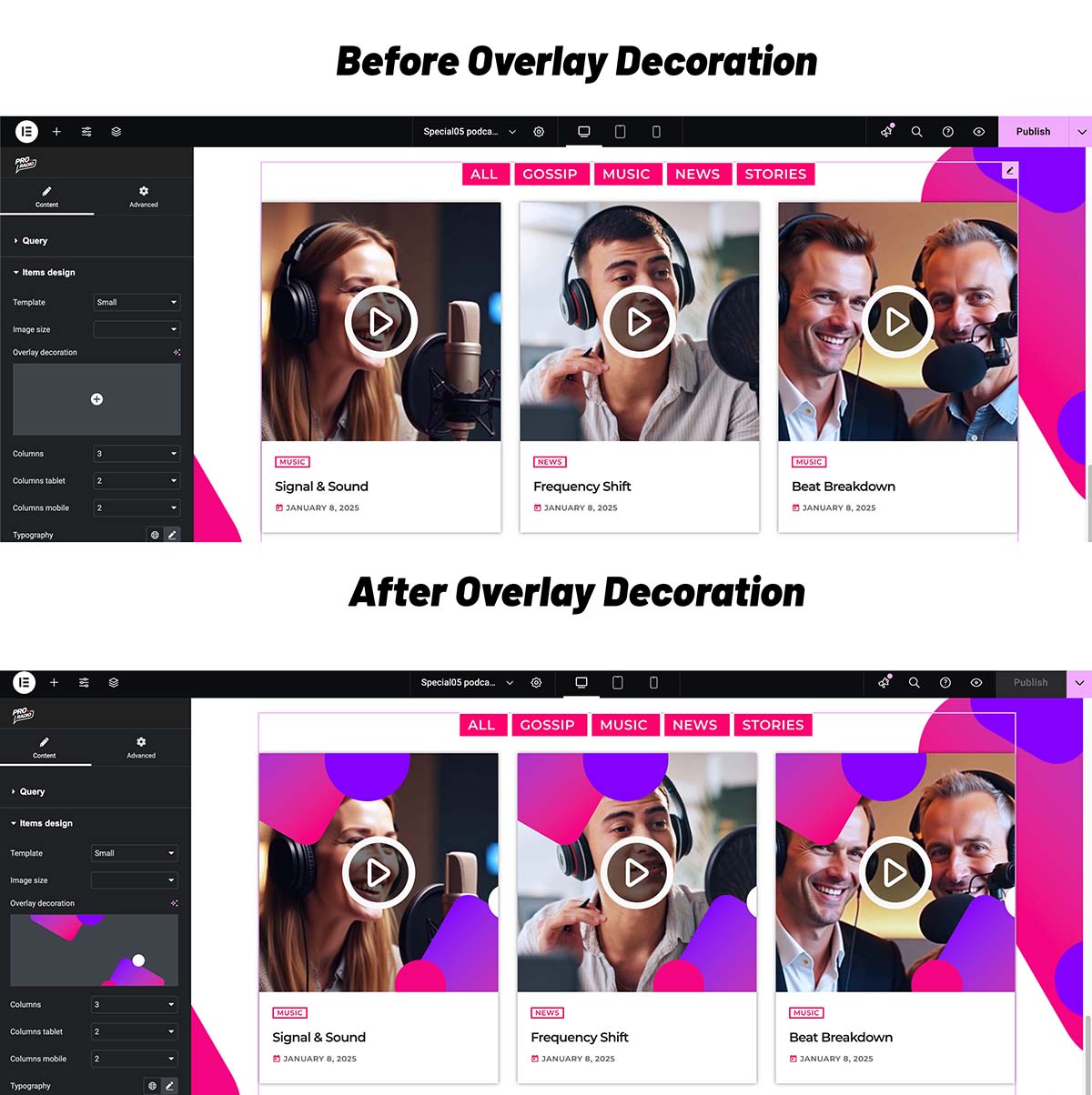 Radio station website elementor ProRadio
