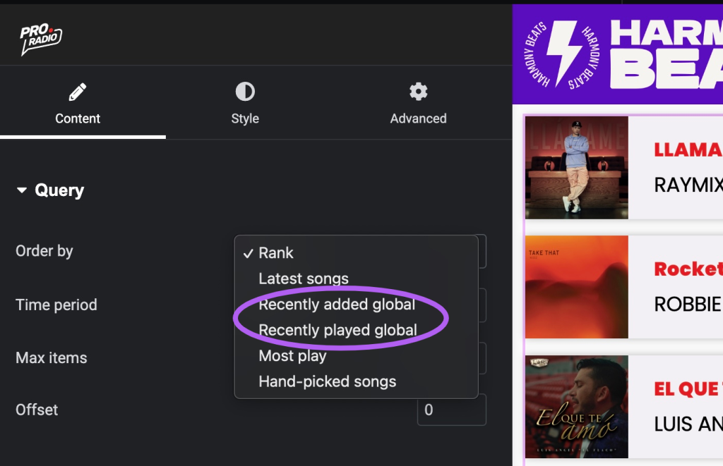 playlist query recently played
