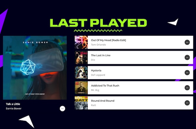 last played songs section with sidekick