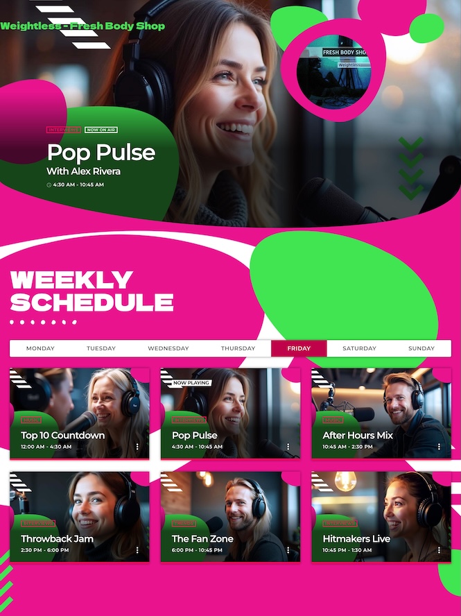 pro radio plus templates 02 shows and schedule