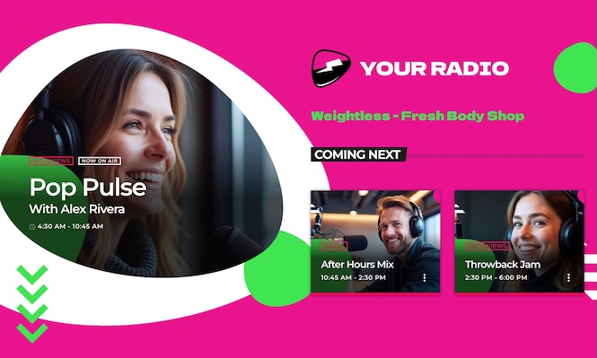 radio station header shows